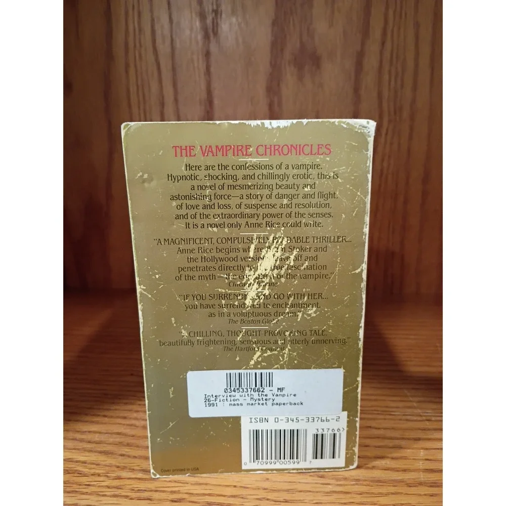 Interview With the Vampire By Anne Rice Vintage Printing Unique Cover Art 1992